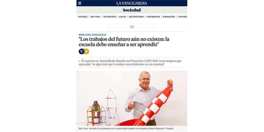 <time datetime="2023-10-10T11:02:38+00:00">10 de octubre de 2023</time> | <a href="https://www.escola-horitzo.cat/author/kike/">Super User</a> | <a href="https://www.escola-horitzo.cat/category/sala-de-premsa/" rel="tag">Sala de premsa</a> | <a href="https://www.escola-horitzo.cat/2023/10/10/los-trabajos-del-futuro-aun-no-existen-la-escuela-debe-ensenar-a-ser-aprendiz/#respond">No hay comentarios<span class="screen-reader-text"> en L’expert en Aprenentatge Basat en Projectes (ABP) Bob Lenz assegura que aprendre «és una mica més a vomitar coneixements en un examen»</span></a>
