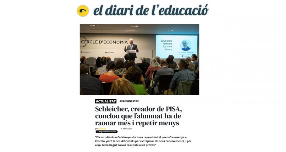 <time datetime="2024-06-05T10:43:41+00:00">5 de junio de 2024</time> | <a href="https://www.escola-horitzo.cat/author/kike/">Super User</a> | <a href="https://www.escola-horitzo.cat/category/sala-de-premsa/" rel="tag">Sala de premsa</a> | <a href="https://www.escola-horitzo.cat/2024/06/05/schleicher-creador-de-pisa-conclou-que-lalumnat-ha-de-raonar-mes-i-repetir-menys/#respond">No hay comentarios<span class="screen-reader-text"> en Schleicher, creador de PISA, conclou que l’alumnat ha de raonar més i repetir menys</span></a>